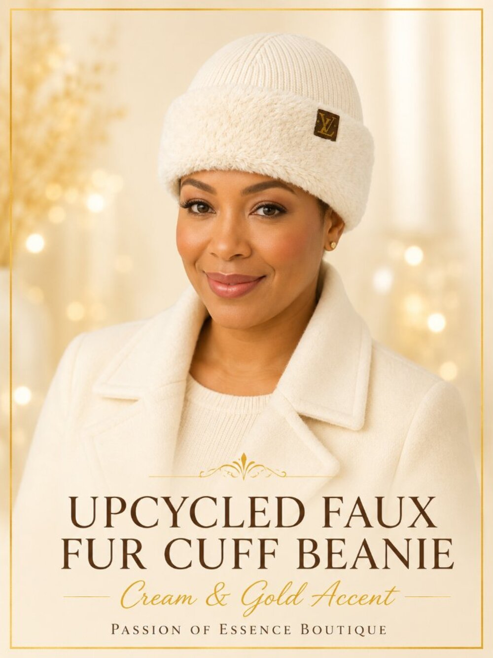 Upcycled Faux Fur Cuff Beanie